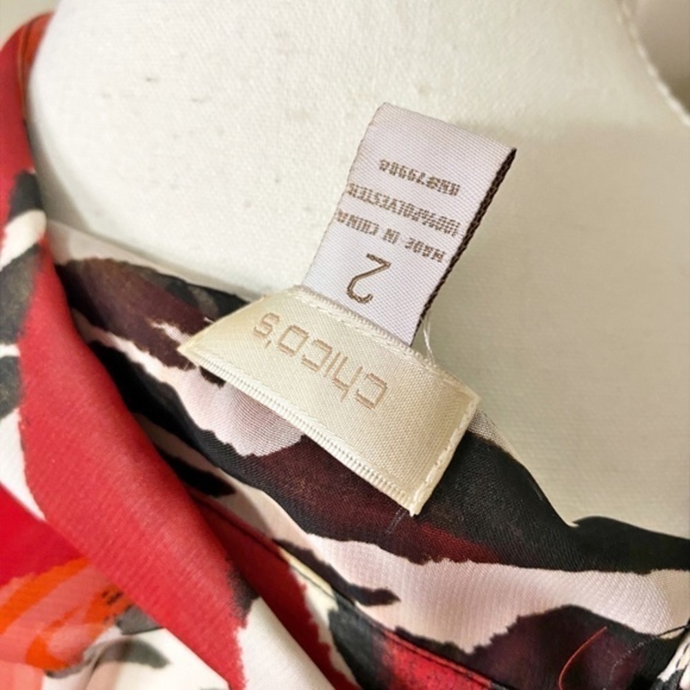 Chico’s Semi Sheer Multicolored Animal Print Tank Top - Picture 3 of 9